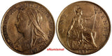 Great Britain Victoria Copper 1897 1 Penny Toned UNC KM# 790 (19 967)