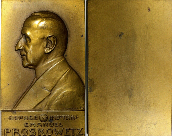 AUSTRIA HUNGARY Medal Bronze Plaque 1929 by Kopschann.Emanuel Proskowetz 71x44mm