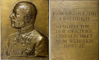 AUSTRIA Medal Bronze Plaque By Tautenhayn Archduke Friedrich (1856-1936) 94,18g.