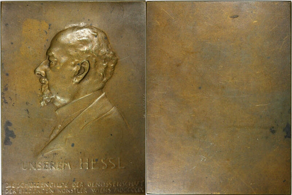 AUSTRIA Medal Bronze Plaque  (1909) by S.Schwartz Gustav August Hessl painter's