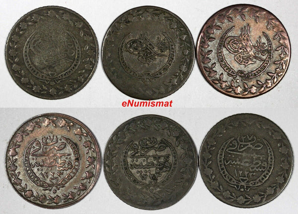 Turkey Mahmud II Silver LOT OF 3 COINS AH1223//27 (1834) 20 Para KM# 596 (070)
