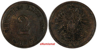 Germany - Empire Wilhelm I Copper 1876 J 2 Pfennig Better Date Hamburg KM# 2 (3)