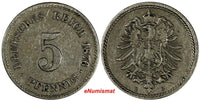 Germany - Empire Wilhelm I 1876 G 5 Pfennig Baden-Württemberg Mint KM# 3 (075)
