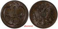 Austria Franz Joseph I Bronze 1910 1 Heller UNC KM# 2800 (20 090)