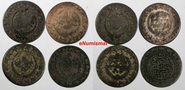 Turkey Mahmud II Silver LOT OF 4 COINS AH1223//30 (1837) 20 Para KM# 596 (118)