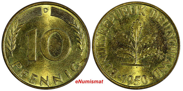 Germany - Federal Republic 1950 D 10 Pfennig UNC KM# 108 (20 179)