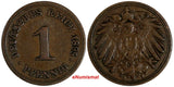 Germany - Empire Wilhelm II Copper 1895 F  1 Pfennig Stuttgart Mint KM# 10 (189)