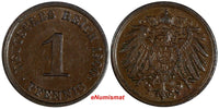 Germany - Empire Wilhelm II Copper 1900 J  1 Pfennig Hamburg Mint KM# 10 (190)