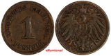 Germany - Empire Wilhelm II Copper 1894 E 1 Pfennig Muldenhütten Mint KM# 10 (2)