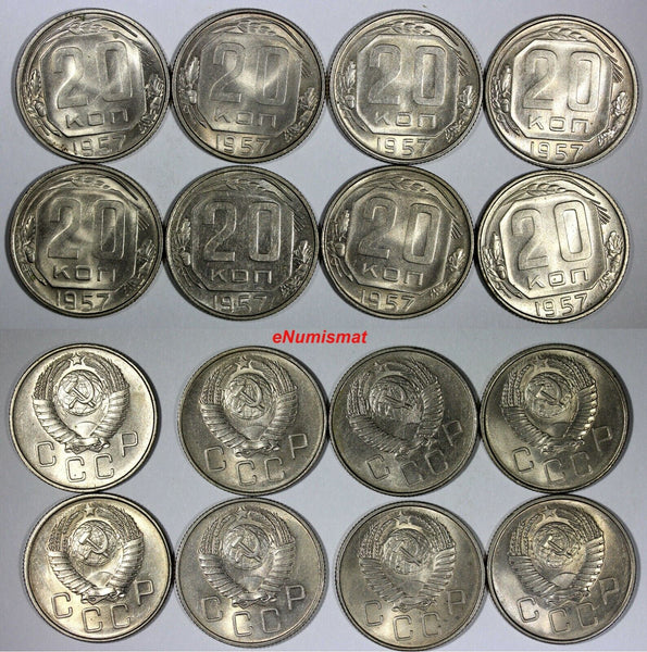 RUSSIA USSR Copper-Nickel 1957 20 Kopeks UNC/BU Y# 125 RANDOM PICK (1 Coin)