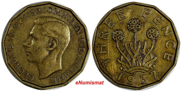 Great Britain George VI 1937 3 Pence 1st Year Type KM# 849 (20 232)