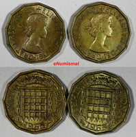 Great Britain Elizabeth II LOT OF 2 COINS 1965 3 Pence KM# 900 (20 273)