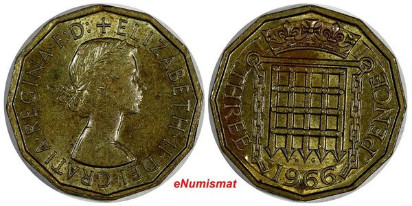 Great Britain Elizabeth II 1966 3 Pence KM# 900 (20 274)