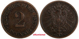 Germany-Empire Wilhelm I Bronze 1875 C 2 Pfennig Frankfurt am Main Mint KM# 2(9)
