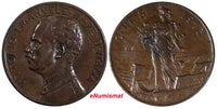 Italy Vittorio Emanuele III Bronze 1913 R 5 Centesimi dot after "D" KM# 42 (319)