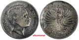 Italy Vittorio Emanuele III Silver 1907 R 1 Lira Last Year Type VF/XF KM# 32 (9)