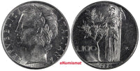 Italy Stainless Steel 1956 R 100 Lire large type UNC KM# 96.1 (20 360)