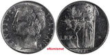 Italy Stainless Steel 1956 R 100 Lire large type UNC KM# 96.1 (20 360)