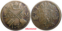 SWEDEN COPPER  Frederick I 1749 2 Ore, S.M. Struck at Avesta Mint  KM# 437(2334)