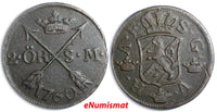 Sweden Adolf Frederick Copper 1760 2 Ore, S.M. Mintage-558,000 KM# 461 (4550)