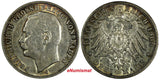 Germany BADEN Friedrich II Silver 1909 G 3 Mark Toned 33mm ch.XF/aUNC KM#280/089