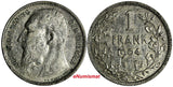 Belgium Silver 1904 1 Franc KEY DATE legend in Dutch Mintage-803,000 KM57.1 (28)