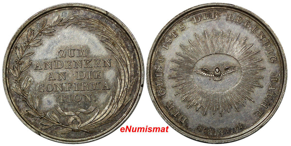German Baptism Silver Medal,1863, DER GEIST IST-S DER LEBENDIG MACHT 25mm(9921)