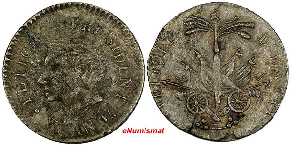 Haiti President A(lexandre) Petion Silver AN14 (1817) 25 Centimes KM# 15.1