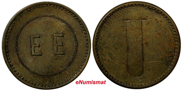 Costa Rica Token Countermark " EE" E.ESQUIVEL and Large "U" 20mm Rulau-CR19