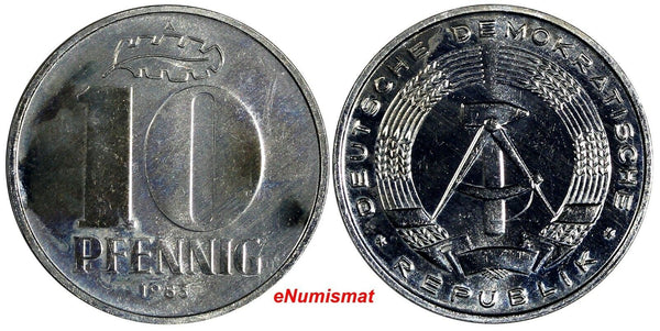 Germany-Democratic Republic Aluminum PROOF 1983 A 10 Pfennig Mintage-2,550 KM#10