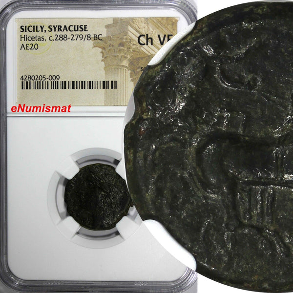 SICILY. Syracuse. Hicetas (ca. 288-279/8 BC). AE 20 mm NGC Ch VF  Sear# 1210