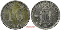 SWEDEN Oscar II Silver 1898 EB 10 Ore  Large lettering KM# 755