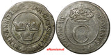 SWEDEN Carl XII Silver 1667 4 Ore First Date Type Mintage-473,000 SCARCE KM# 257