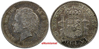 Spain Alfonso XIII Silver 1894(94) PG-V 50 Centimos ONE YEAR TYPE KM# 703