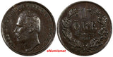 Sweden Carl XV Adolf Bronze 1870 1 Ore XF Condition KM# 705 (10 061)