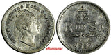 Sweden Oscar I Silver 1852 AG 1/32 Riksdaler  Mintage-480,000 UNC KM# 681