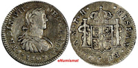 Mexico SPANISH COLONY Ferdinand VII Silver 1809 MO TH 1/2 Real KM# 73