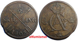 SWEDEN COPPER Gustaf IV Adolf 1803 1/2 SKILLING  30.5mm KM#565