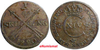 SWEDEN COPPER Carl XIV Johan 1820 1/4 SKILLING    KM#595