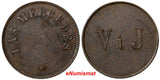 Guatemala Copper Nd (c - 1890) Finca Las Mercedes V I J Token 25 mm Rulau Gma337