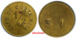 COSTA RICA TOKEN - CAFE DE COSTA RICA .Countermark "SL" Julio Sanchez Lepiz  1/2