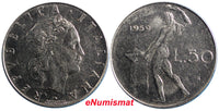 Italy 1959 R 50 Lire Choice XF SCARCE DATE 24.8mm KM# 95.1