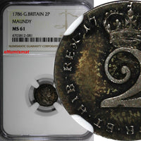 Great Britain George III 1786 2 Pence Maundy NGC MS61 1 GRADED HIGHER KM# 595