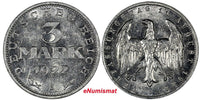 Germany - Weimar Republic Aluminum 1922-A 3 Mark aUNC Condition KM# 28 (10 737)