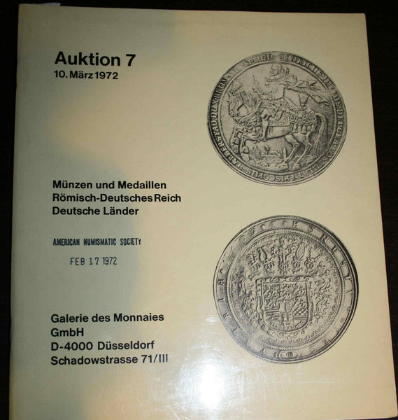 GALERIE DES MONNAIES GMBH AUCTION#7 1972  ROMAN EMPIRE IN GOLD GREAT RARITY SALE
