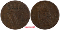 Netherlands William I Copper 1829 1/2 Cent SCARCE KM# 51