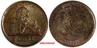Belgium Leopold I Copper 1856 2 Centimes XF KM# 4.2 (13 534)