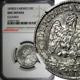 Mexico Silver 1878 ZS S 25 Centavos Zacatecas Mint-252,000 NGC UNC DET.KM# 406.9