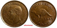 Australia George VI Bronze 1944 1 Penny UNC KM# 36