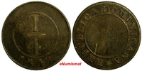 Dominican Republic Brass 1848 1/4 Real SCARCE KM# 2